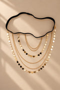 Multi-Layered Heart Charm Thigh Chain – 18K Gold-Plated Elastic Leg Chain Body Jewelry